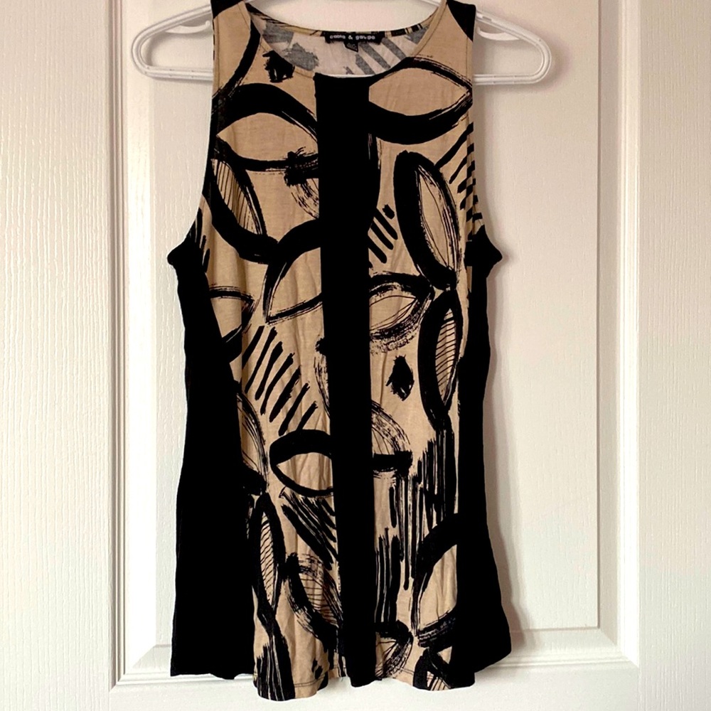 Black and beige shirt, size M
